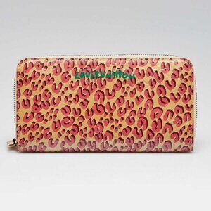 Louis Vuitton Limited Edition Blanc Corail Monogram Vernis Leopard Zippy Wallet